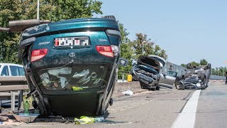 19.07.2022 - Autos überschlagen sich nach Kollision auf A565