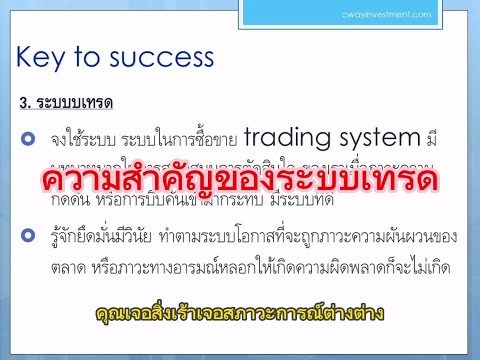 เทรดเดอร์ต้องรู้: ความสำคัญของระบบเทรด(Trading System) @cwayinvestment