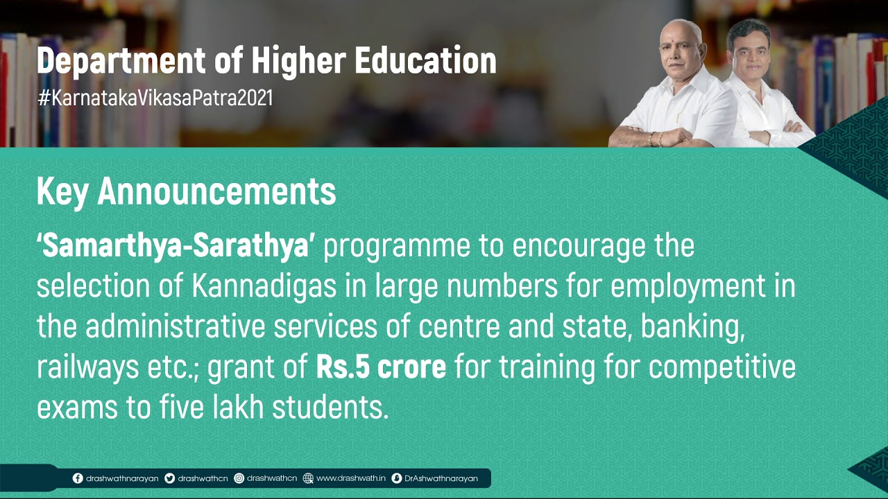 Department of Higher Education | Key Announcements | Budget 2021