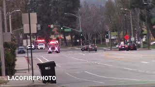 LACo.FD Quint 64 & LVFD Engine & RA 761 responding to a Expanded TC