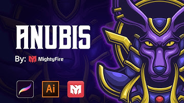 Anubis speed art from sketch to vector using Procreate and Adobe Illustrator