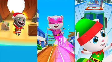 Talking Tom Gold Run Vs Talking Tom Hero Dash And Subway Princess Runner - Android Gameplay