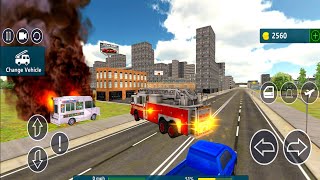 Fire Truck Flying Simulator Help Save People In The City From Burning BUILDINGS Android - Gameplay screenshot 4