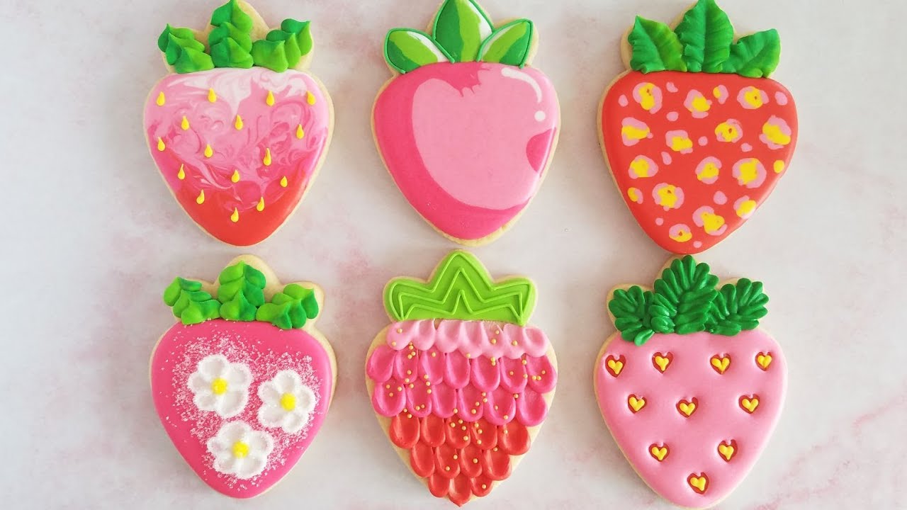STRAWBERRY COOKIES 6 WAYS 🍓🍓🍓