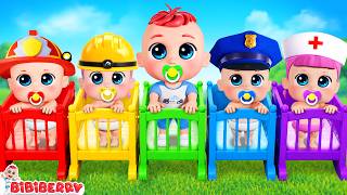 ten babies bed police rescue team jobs career song bibiberry