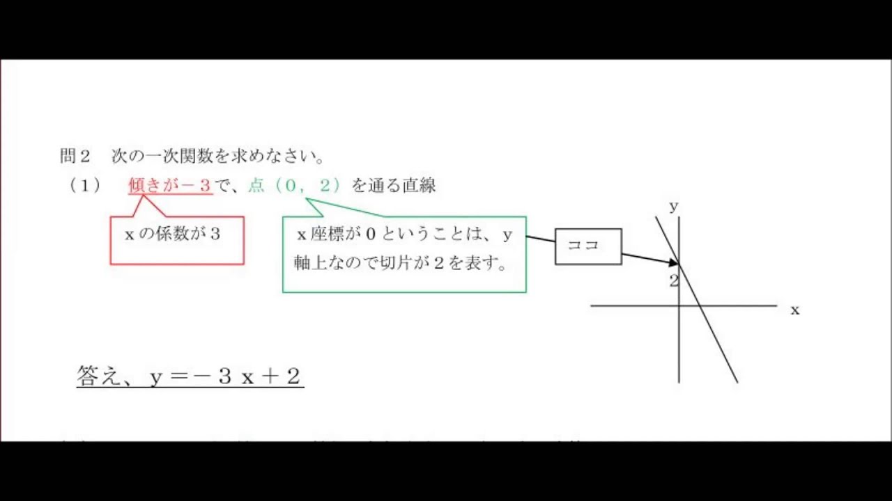 中学２年生２学期実力テスト対策プリント 数学 計算 一次関数 Youtube