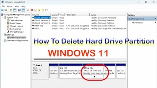 how to delete hard drive partition | removing hard drive partition on windows 11