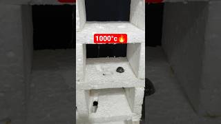 Oddlysatisfying 1000°c Hot Ball vs Thermocol asmr #short #asmr #experiment