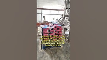 Industrial robots at the end of the production line, palletizing neatly and accurately#automation