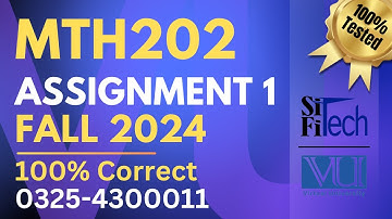 MTH202 assignment 1 solution 2024 | MTH202 assignment 1 solution fall 2024