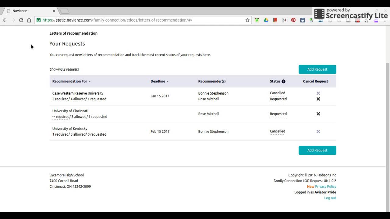 Letter of Recommendation Request Tutorial for Students - YouTube