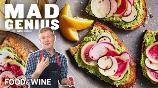 Radish Tartines with Green Butter Make a Perfect Appetizer | Mad Genius | Food &amp; Wine