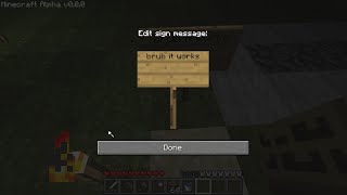 Playing My Minecraft Alpha 1.2.303 As An Alpha 0.0.0 World