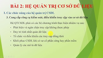 Bài 2: Hệ quản trị cơ sở dữ liệu