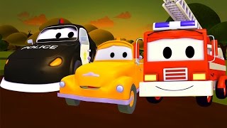 Der Streifenwagen : Tom und Sohn in Schwierigkeiten in Car City | Autos und Lastwagen Kinder