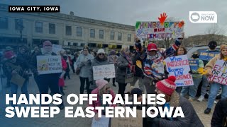 “Hands off!” rallies fill Eastern Iowa streets in nationwide protest against Trump, Musk