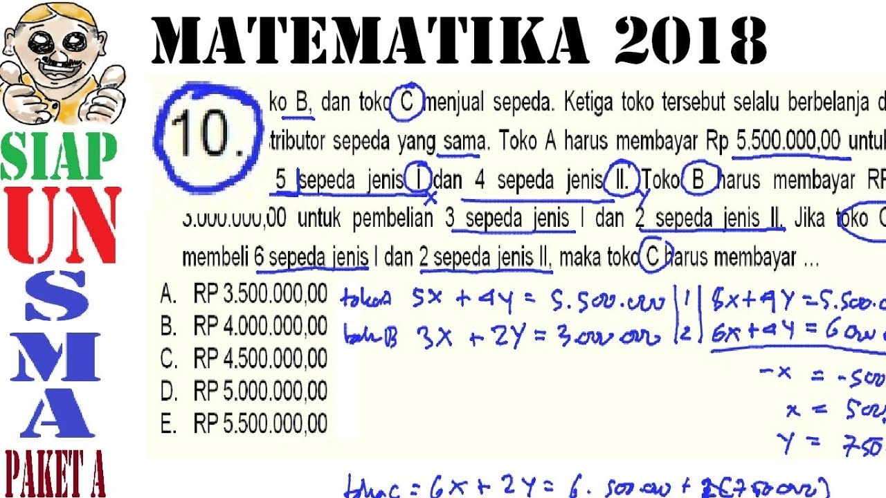 Prediksi Un Matematika Sma 2018 Paket A No Pembahasan 10 Program