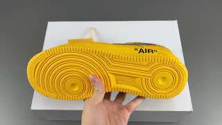 OFF-WHITE NIKE AIR FORCE 1 UNIVERSITY GOLD DD1876-700 quality control video check from forkick.shop