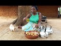 African  village lifecooking african traditional coconut rolls for breakfast