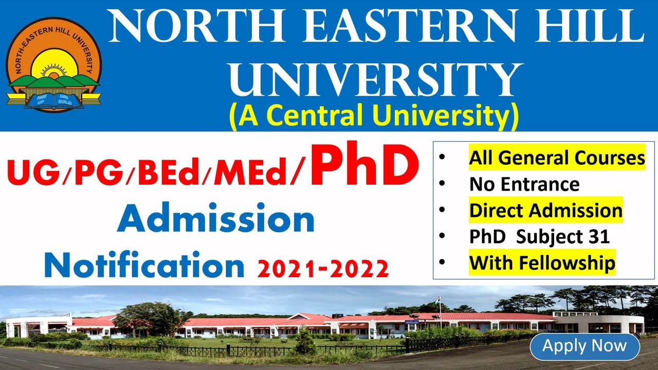 north eastern hill university phd admission 2022