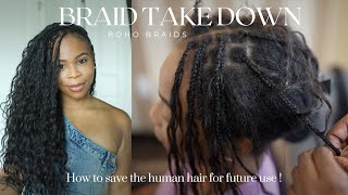 HOW TO: Save the human hair | BOHO BRAID TAKE DOWN | Maintenance &