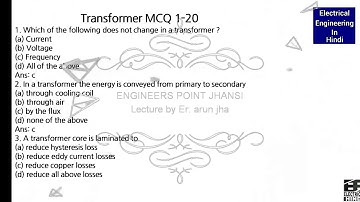 Transformer important QUESITION(Engineers point) selection by Er. Arun Jha