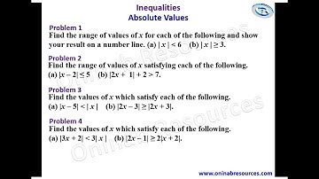 Inequalities: Absolute Values