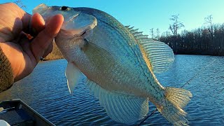 Catching Winter Crappie on a windy after noon.