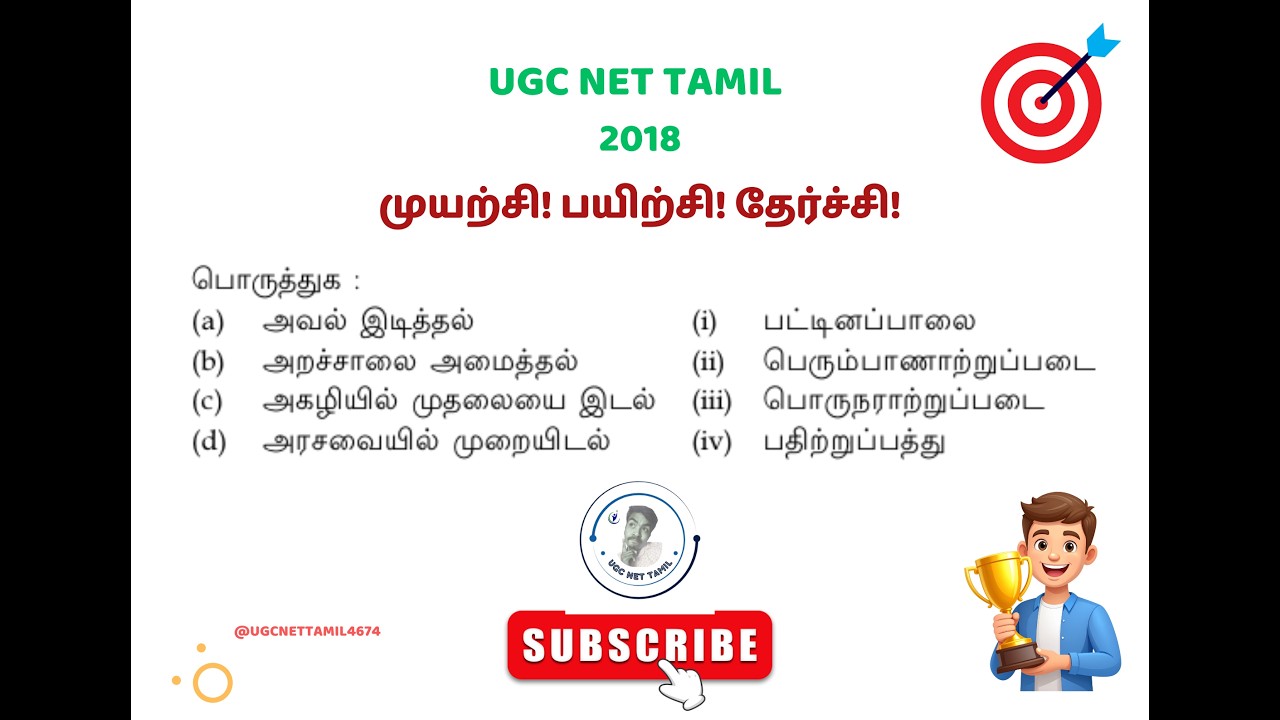 Ugc Net Tamil Class #பொருத்துக: நூலில் இடம்பெற்றுள்ள செய்திகளும் நூல்களும்