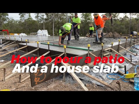 How to pour a concrete patio and house - YouTube