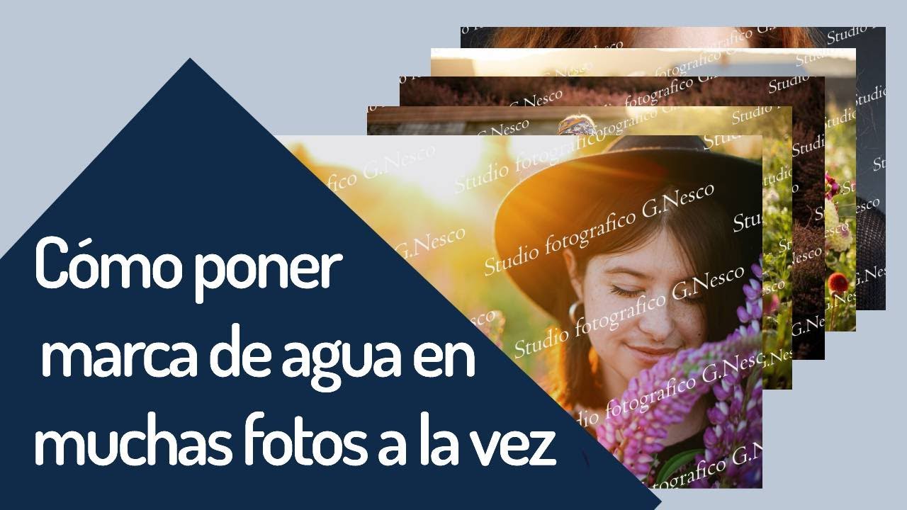 Cómo poner marca de agua en muchas fotos a la vez - YouTube