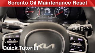 2022 Kia Sorento Maintenance reset / oil life reset