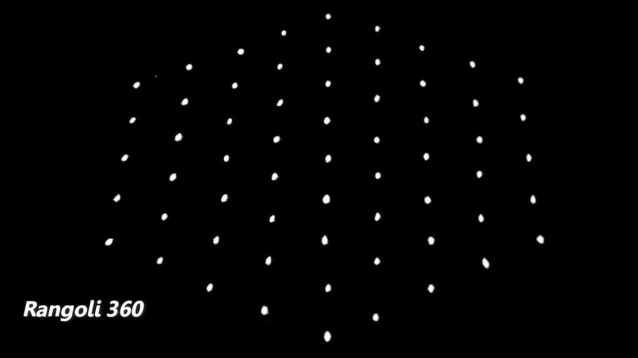 Daily rangoli 9X5 dots #17 | creative flower rangoli | easy rangoli | simple rangoli | rangoli 360