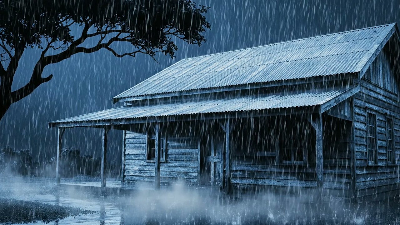 Fall into Sleep Immediately with Heavy Rainstorm & Thunder Sounds Covering the Farmhouse at Night