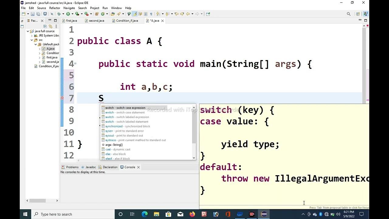 Java me coding kaise kare Java full coure Class A - YouTube