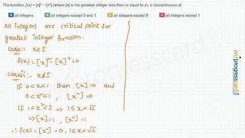 The function ƒ(x) = [x]2 − [x2] (where [x] is the greatest integer