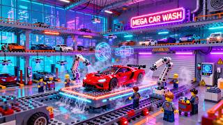 Craziest MEGA Car Wash Tower Ever Built Inside the LEGO Factory! • Stop Motion Film