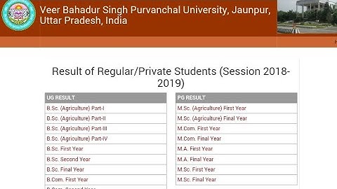 vbspu result 2019 || veer bahadur Singh purvanchal university result 2019 ||