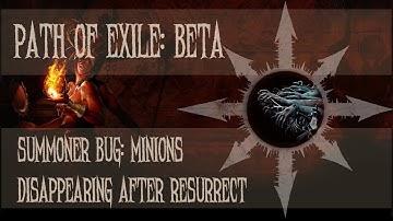 Path of Exile: The Awakening Beta - Minions Disappearing Bug