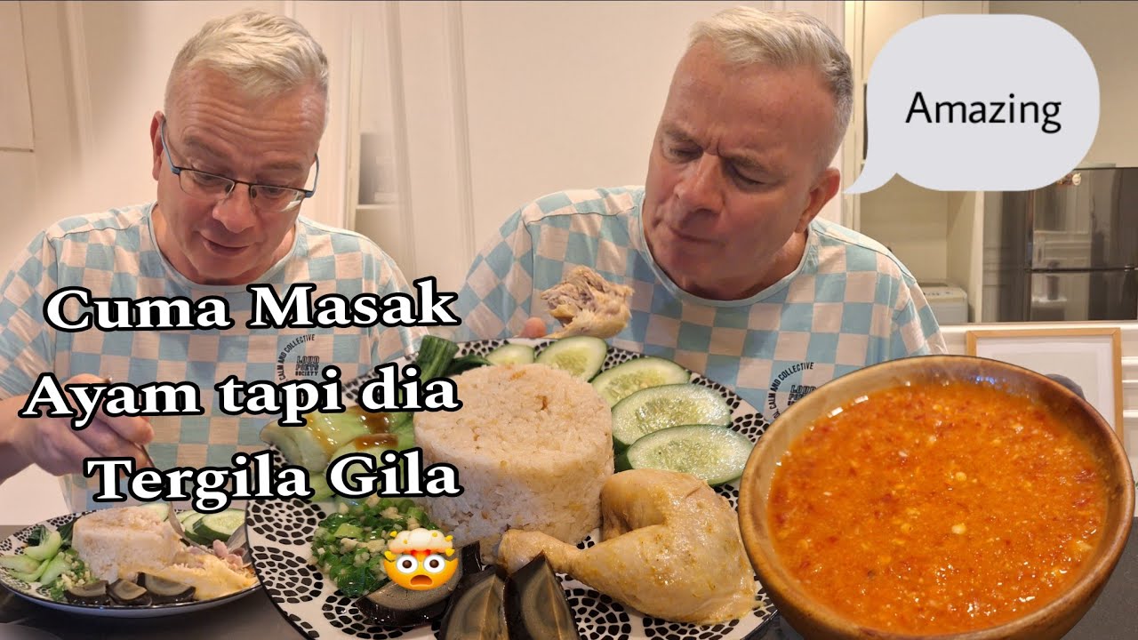  Cooked Hainanese Chicken Rice at Home. Didn't expect his reaction 🤯 Masakan Rumah ter baik 😋