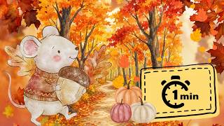1 Minute Fall Classroom Timer | Autumn Countdown for Teachers, Students & Classroom Transitions
