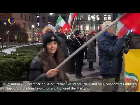 Oslo—Dec 27, 2022: MEK Supporters Gathered in Support of the Iran Revolution & Honored the Martyrs