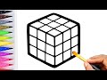 Rubik Cube Painting & Coloring for kids and Toddlers | How to paint a Rubic Cube