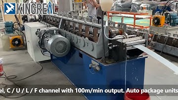 KINGREAL 90-100m/min Hat channel roll forming machine, furring channel forming machine