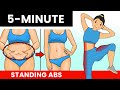 Only 5 minutes a day standing abs workout no jumping lose your fupa and love handles in 1 week