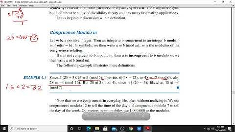 Calicut University - Sem 1 - Core Mathematics - Congruence - Part 1.