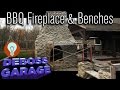 Stone BBQ Cover Fireplace & Patio Bench Set Stone BBQ Cover Fireplace & Patio Bench Set