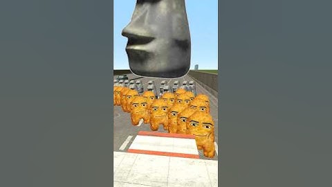 Moai And Chicken Nugget Chasing On Road Nextbots Gmod