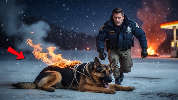 Officer Found a Tied Up K9 Dog Engulfed in Flames at a Gas Station—What He  Did Next Will Break You - YouTube