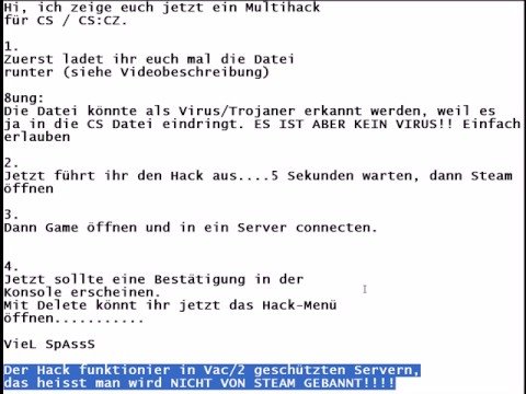 Tutorial CS / CZ HACK VACPROOF KEIN VAC BAN MULTIHACK